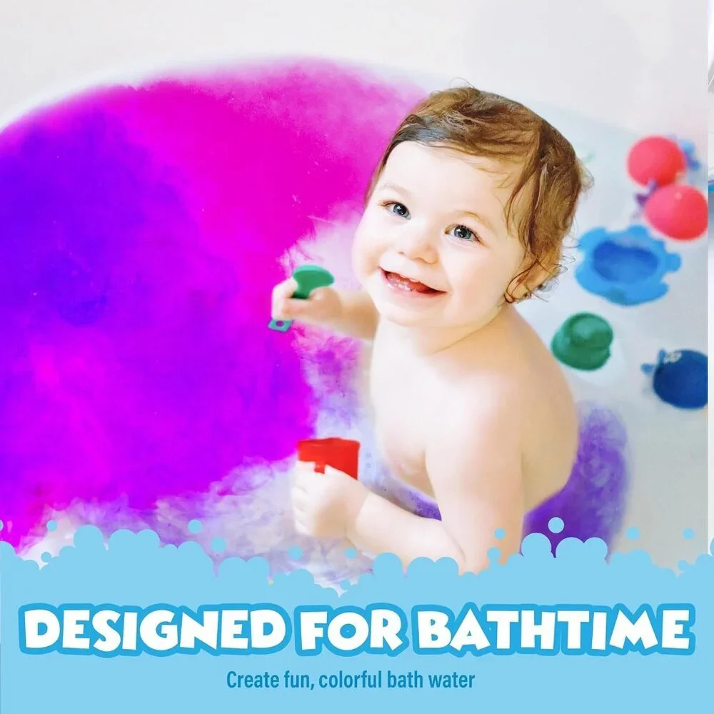 Bath Color Tablets for Kids, 150 Count | Nontoxic & Fragrance-Free | Fizzy & Viv